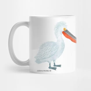 Dalmatian Pelican Bird Realistic Illustration Mug